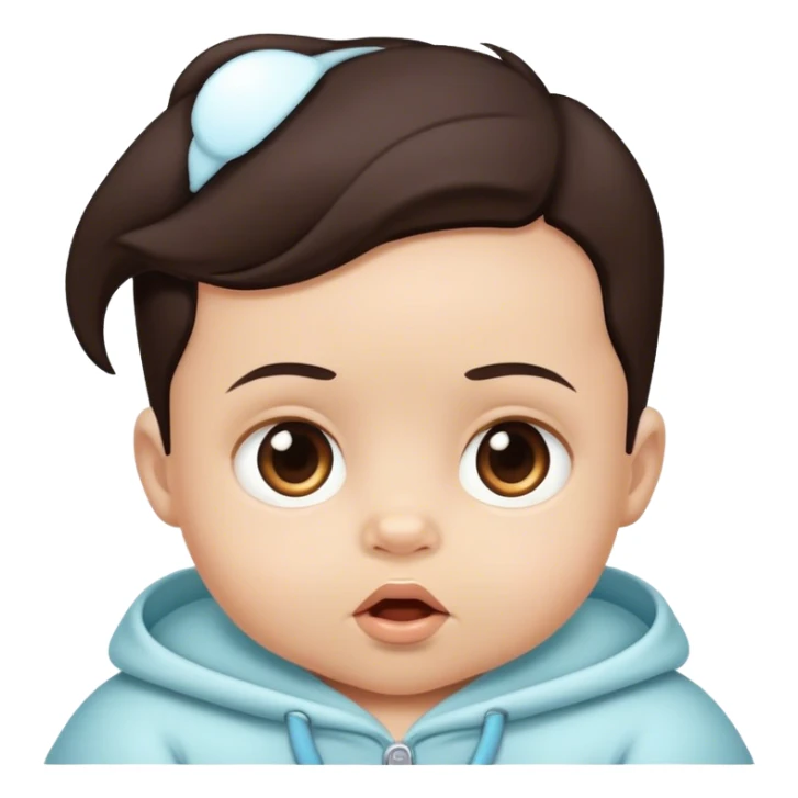 volomptious baby with dark brown hair sticker