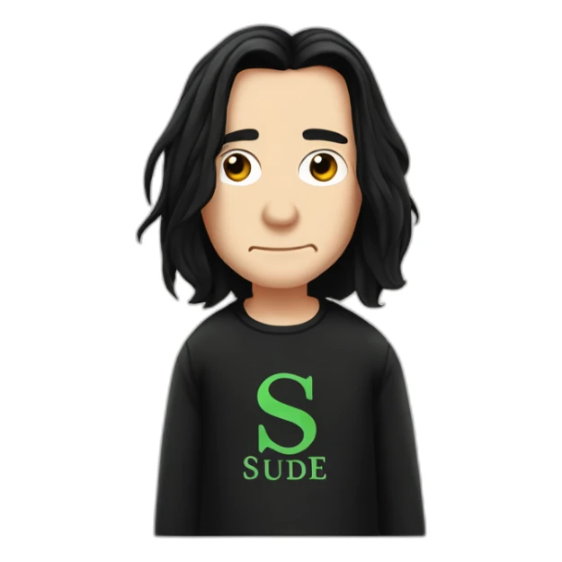 Severus Snape wears a T-shirt with the word Sude on it sticker