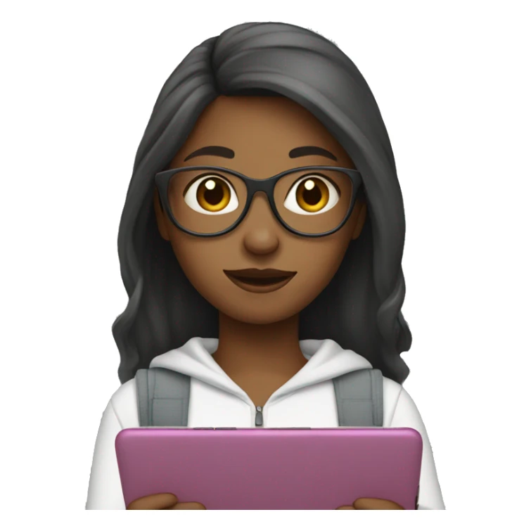 Casual girl with tablet sticker