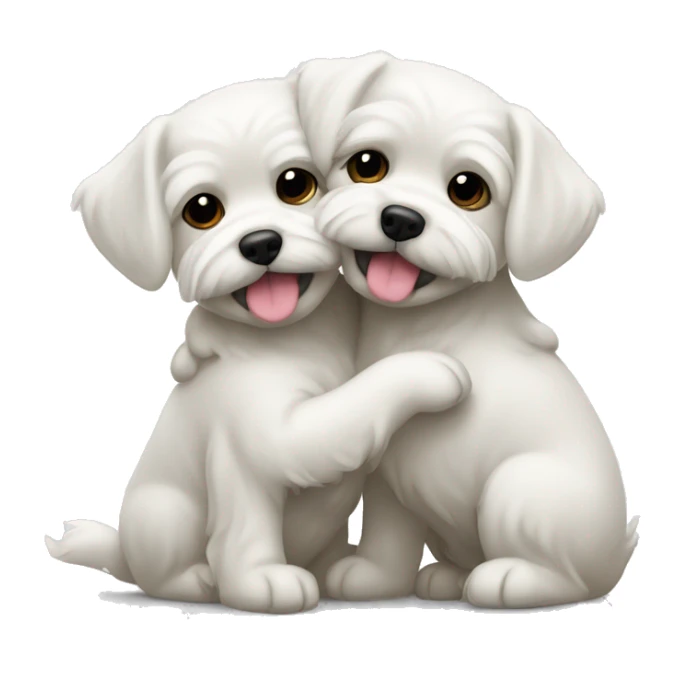 Tow Maltese dogs hugging each other  sticker