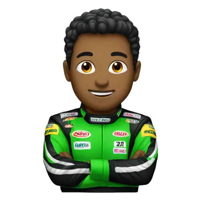 Black and green racecar  sticker