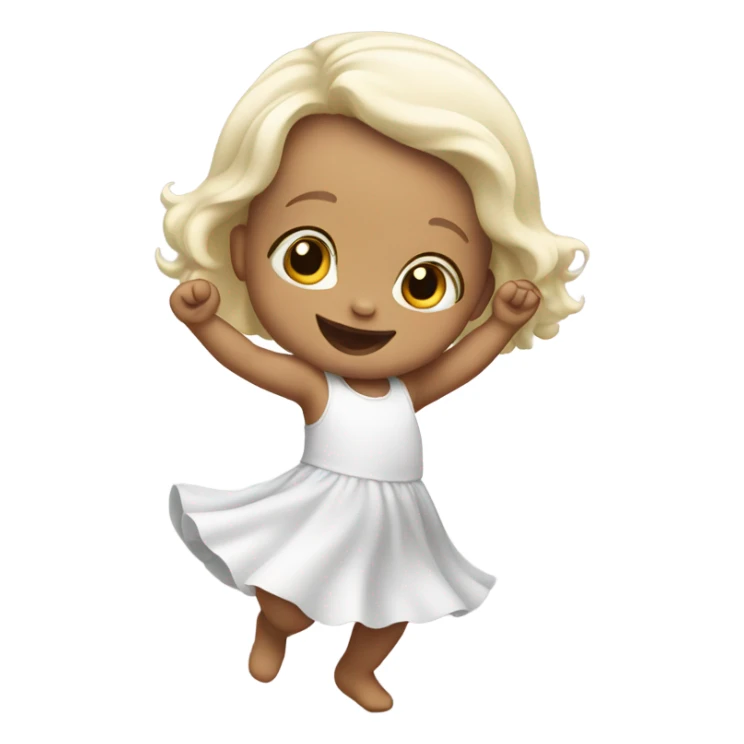 White baby girl dancing  sticker