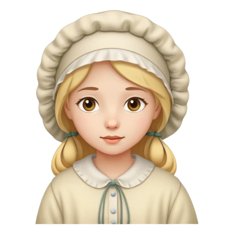 girl about to go to bed with a bonnet sticker