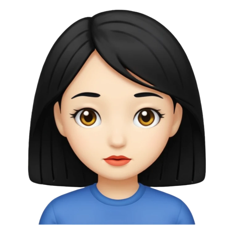 black hair girl sticker