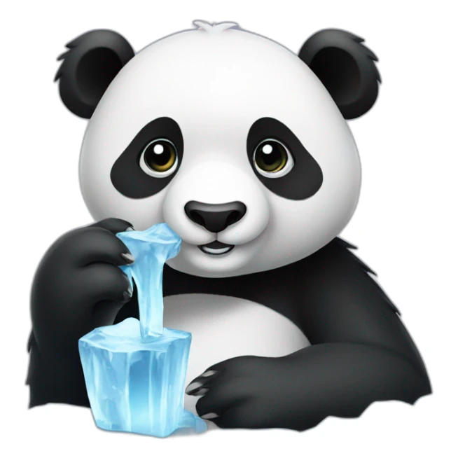 Panda eating ice  sticker