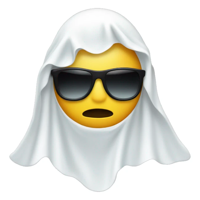 ghost with no mouth and black sunglasses sticker