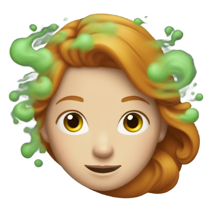 ginger haired girl with green smoke sticker