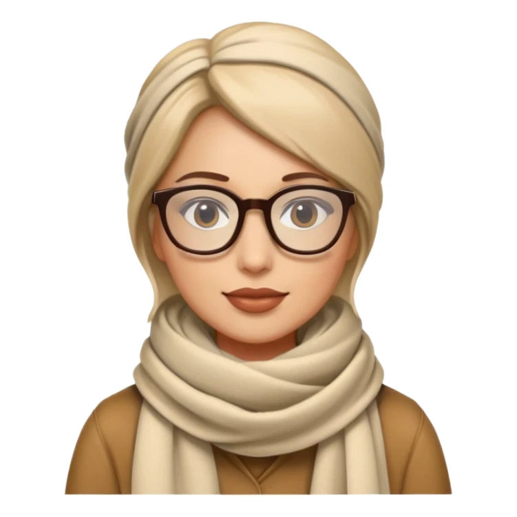 A women wearing a scarf and glasses  sticker