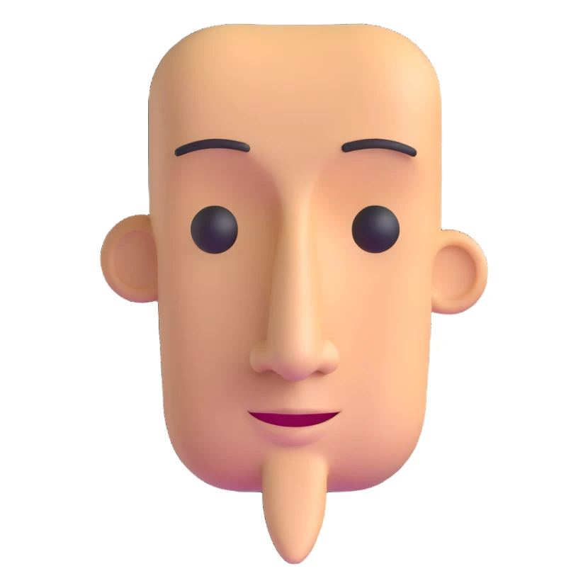 man with rectangle shaped head and big nose sticker