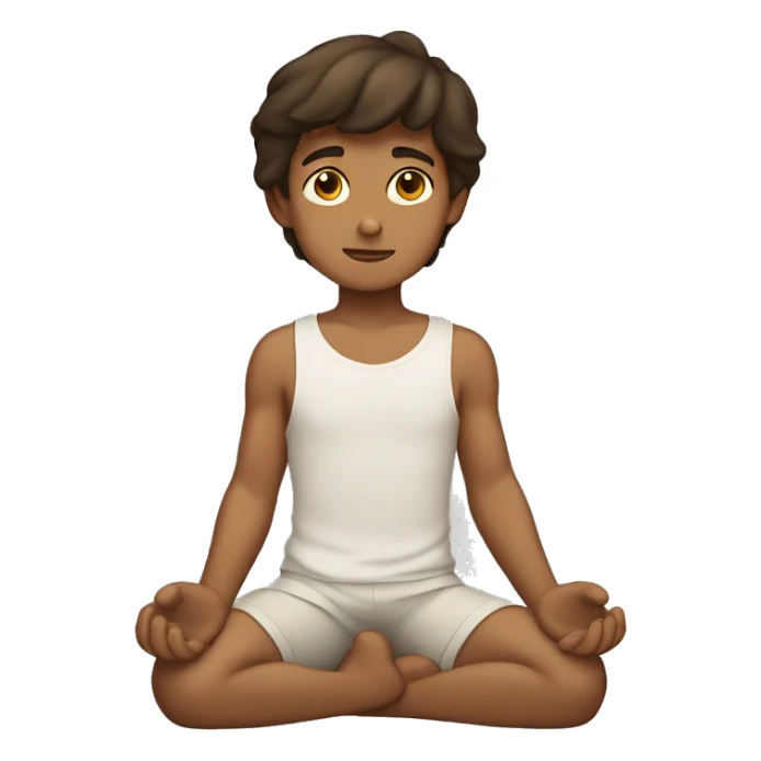 tanned brunette boy kneeling praying  sticker