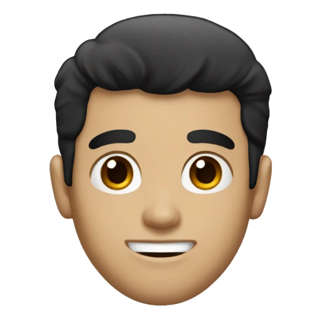 Short white guy with black hair brown eyes sticker