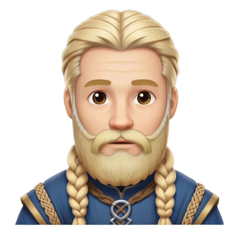 Medieval male light blonde thick beard with double braids sticker