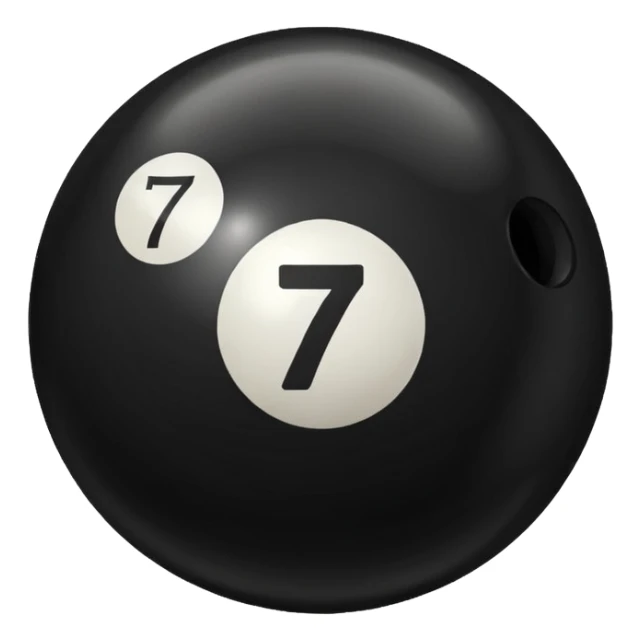 Black Pool ball with the number 7 on it. Only number 7 on it  sticker