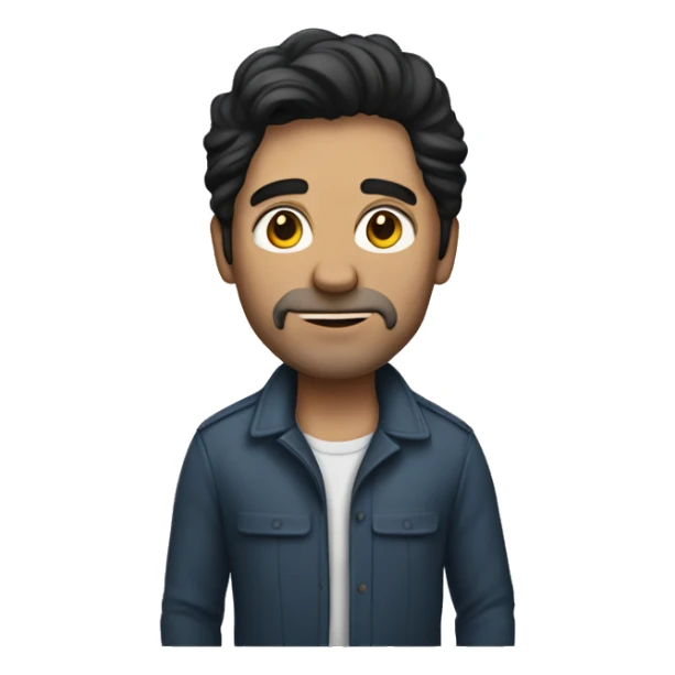 a dark haired man in his 40s wearing a su sticker