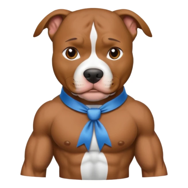pitbull with head ribbon and shirt sticker
