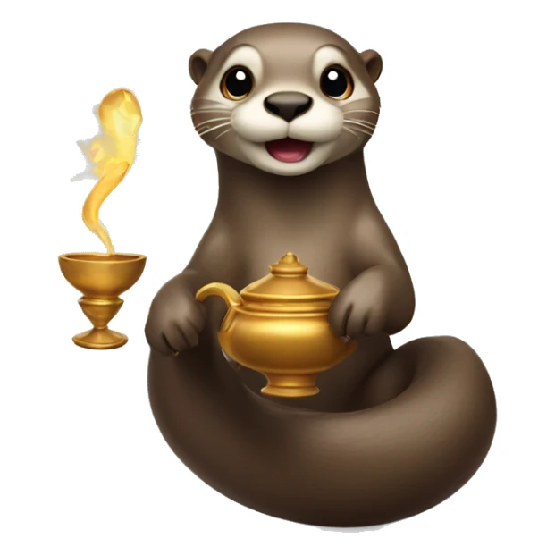 Otter coming out of genie lamp sticker