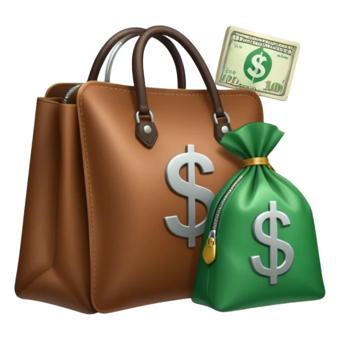 play button icon next to a bag of money with a dollar sign sticker