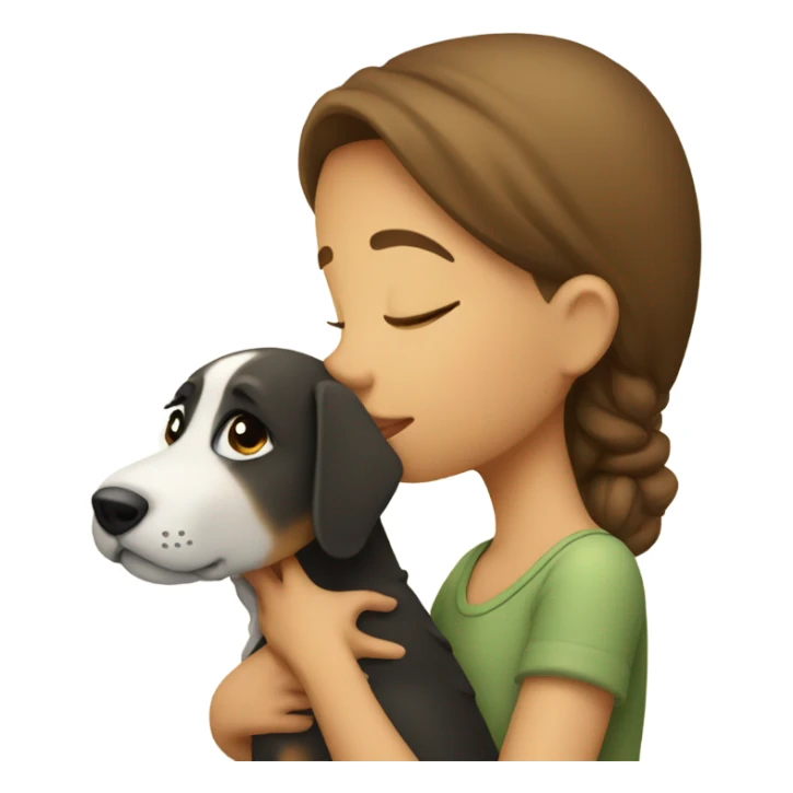 Girl kissing dog sticker