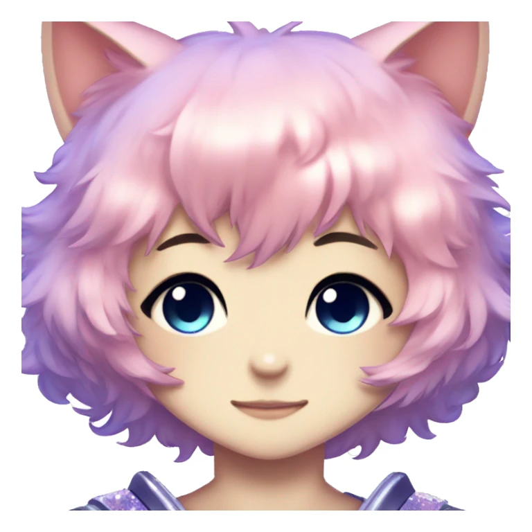 Cute Kawaii Beautiful Gorgeous Sparkly Shiny Blushing Anime Style Catboy sticker