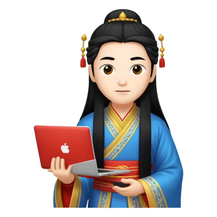 chinese god with laptop sticker