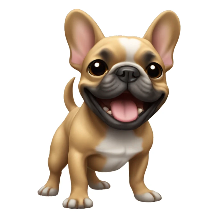 Black and tan colored French bulldog dancing sticker