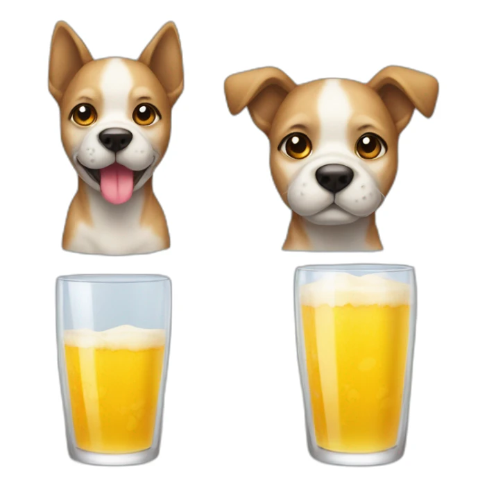 Chien a la plage avec un verre sticker