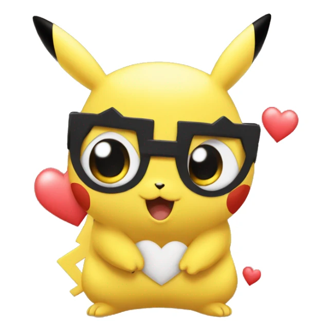 Pikachu avec des coeur dans les yeux sticker
