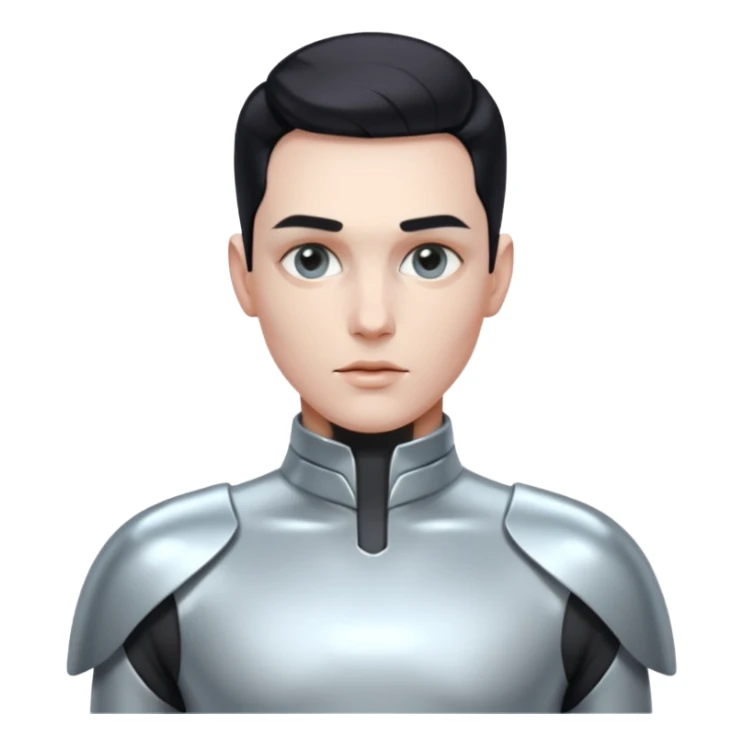 Futuristic style man sticker