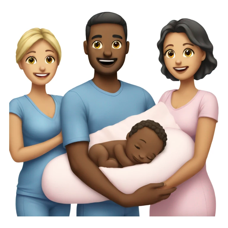 couple welcoming the birth of their baby  sticker