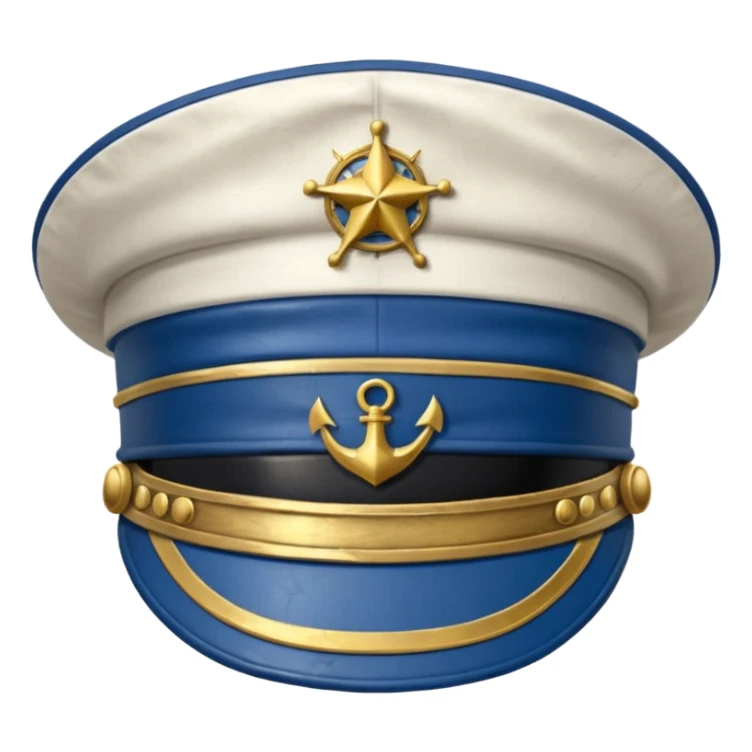 captain hat closeup alone low detail sticker