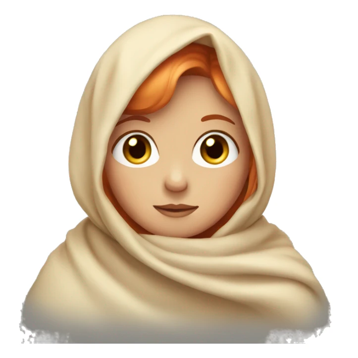 girl with light red hair with a blanket sticker