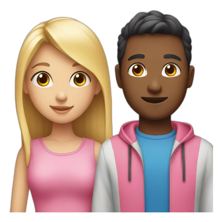 girl wearing pink and guy wearing blue ext to each other sticker