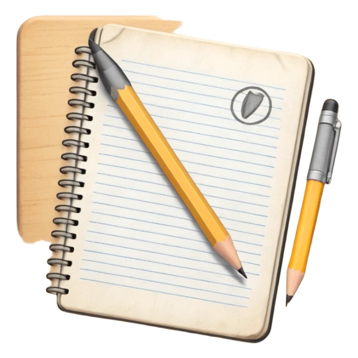 open sketchbook with a pencil on it sticker