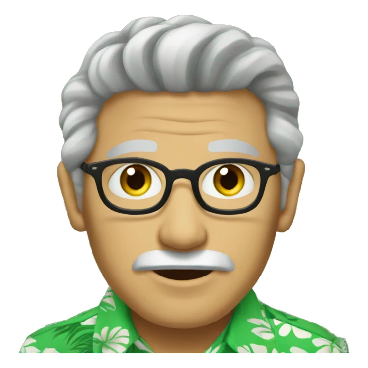 Elder Hawaiian shirt green eyes sticker