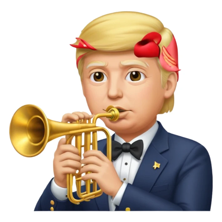 Trump with trumpet  sticker