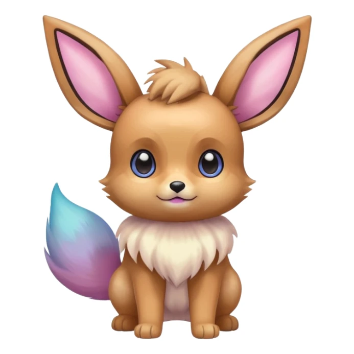 Kawaii Shiny Colorful Pastel Eevee Full Body sticker