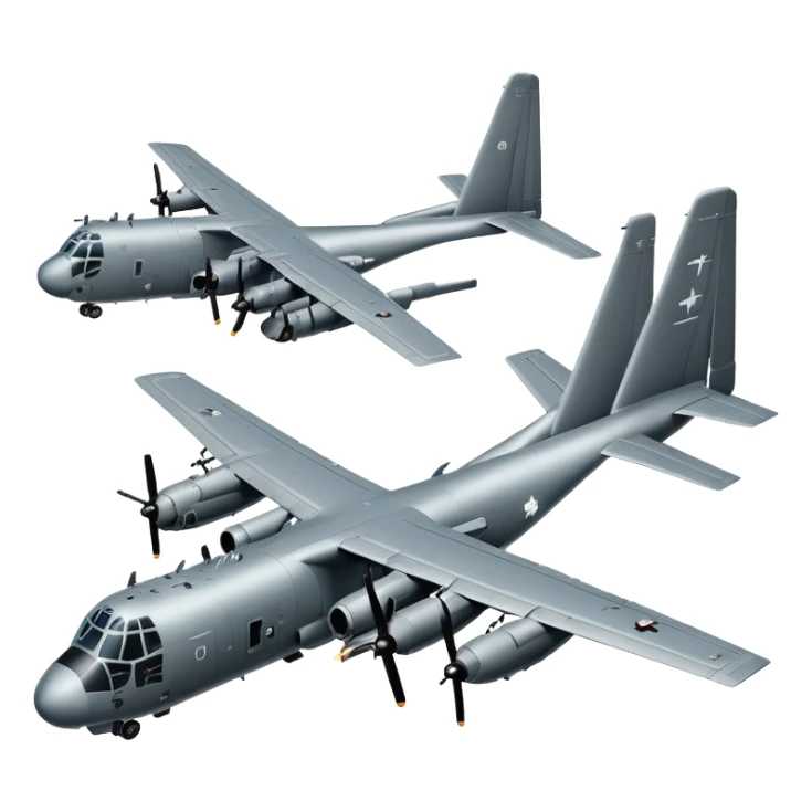 AC-130 gunship military aircraft with visible cannons and weapons flying in the sky sticker