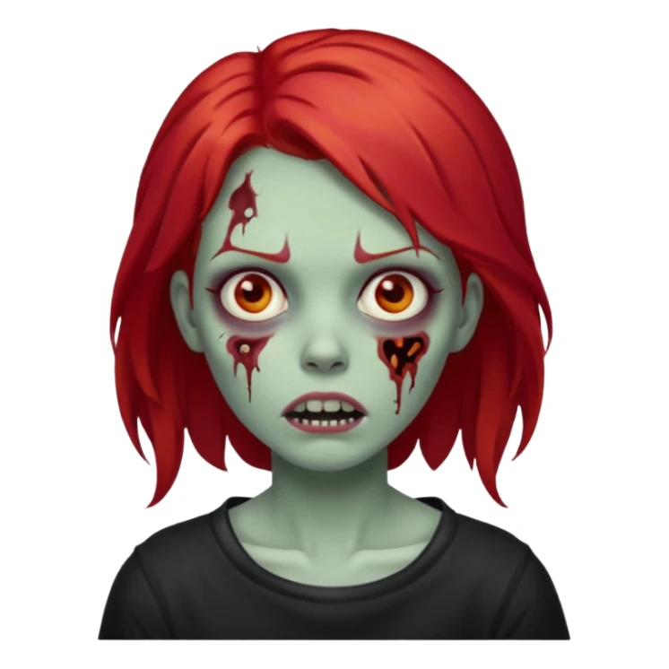 zombie girl whit red hair sticker