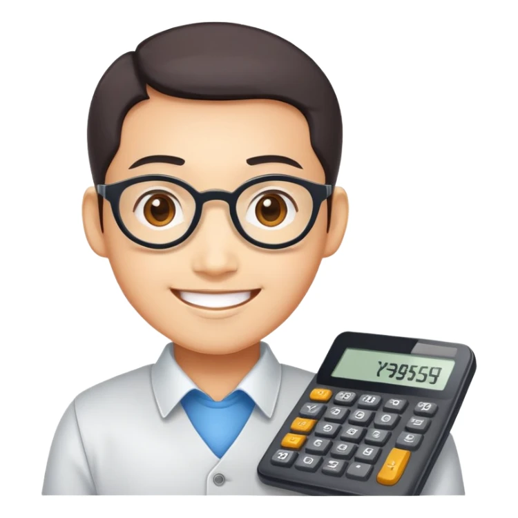 Calculator character with Chinese letters for Yi-Cheng Chen sticker