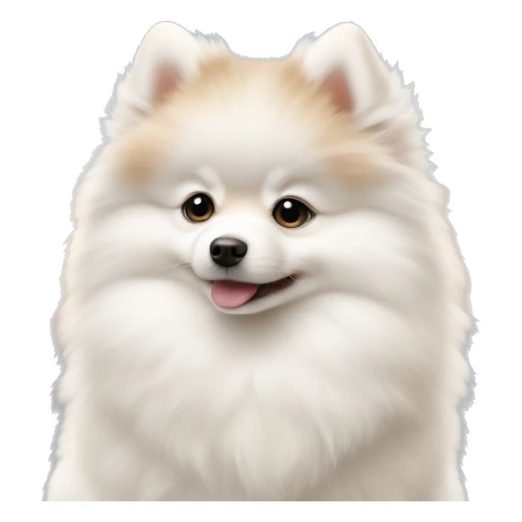 Full growth small cute white and beige pomerian spitz puppy sticker