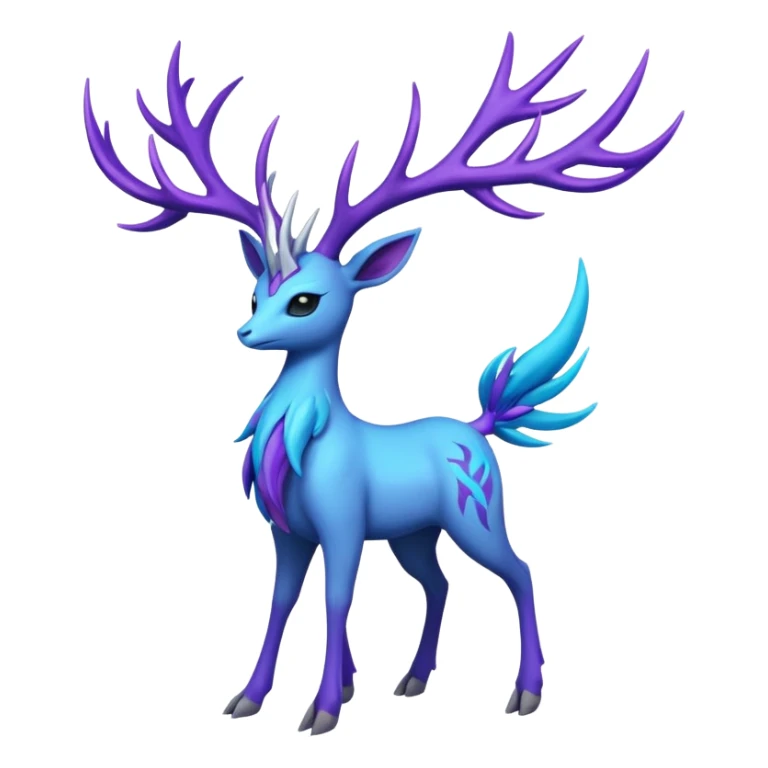 Pokemon legendary cian and purple  xerneas sticker