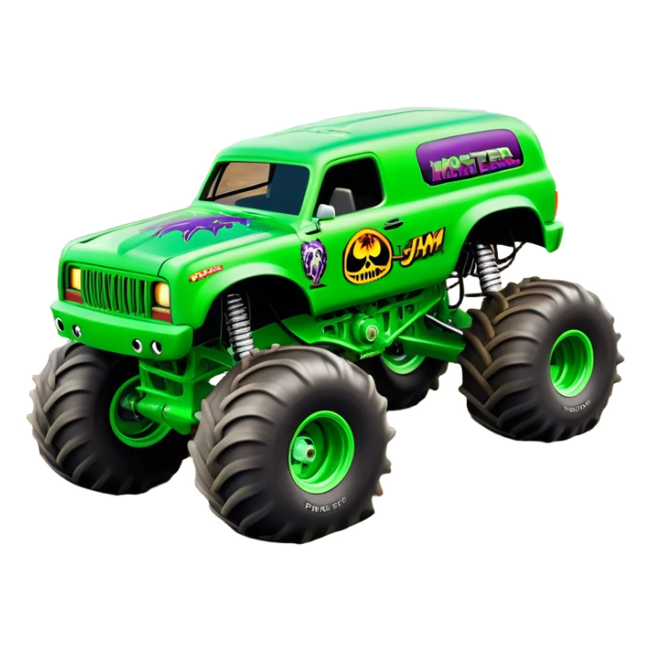 Grave Digger - Monster Jam (Model Year: 2022) (Iconic colour: Green with flames) sticker