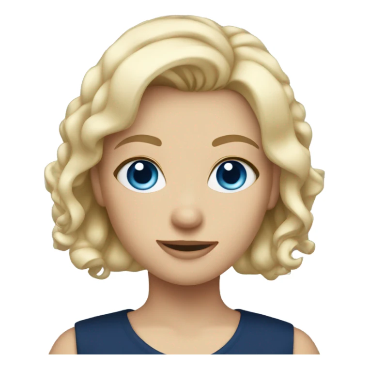 blonde blue eyed girl with a navy blue top sticker