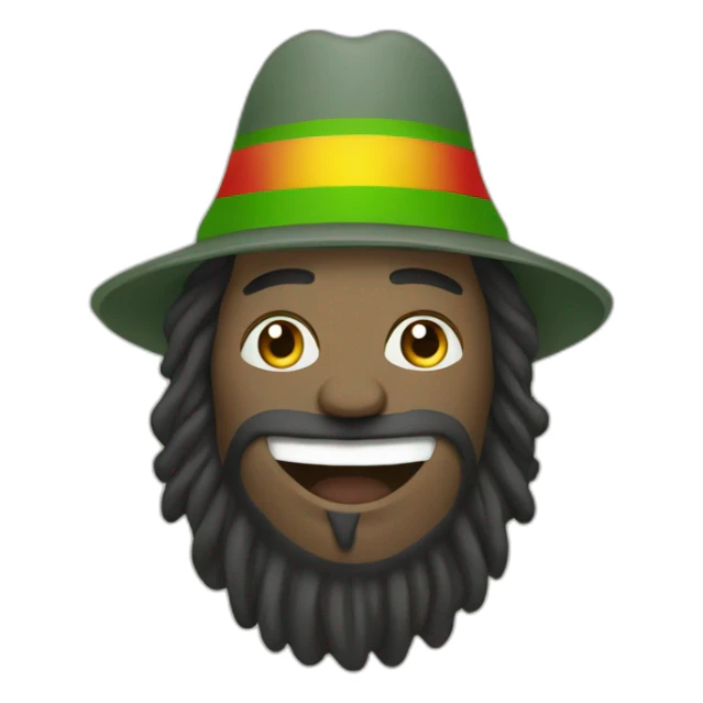 happy white rasta with beard and septum sticker