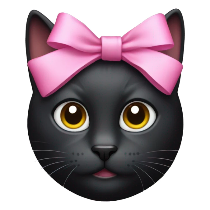 black cat with a pink bow on his head sticker
