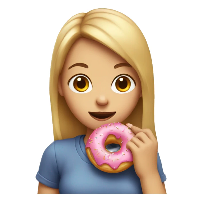 Girl eating donut sticker
