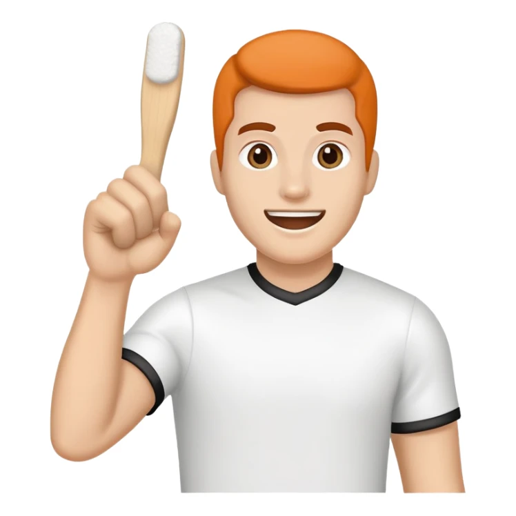 enthusiastic sports fan with foam finger sticker