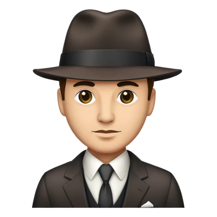 mafia man in suit with fedora hat sticker