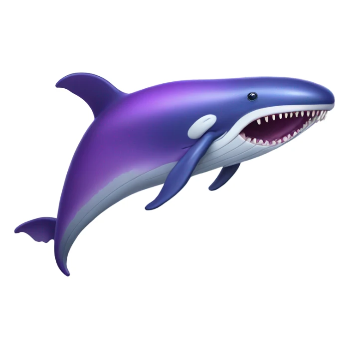 Blue whale purple, open mouth sticker
