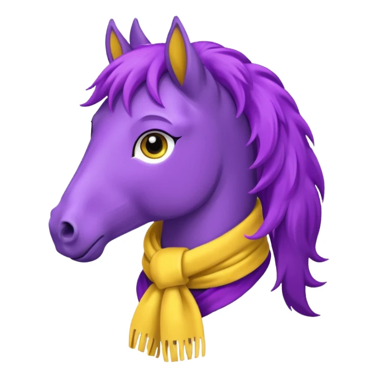 Purple horse wearing yellow scarf
 sticker